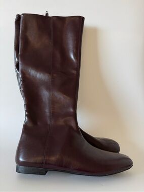 Time and Tru Women's Tall Leather Boots in Dark Brown